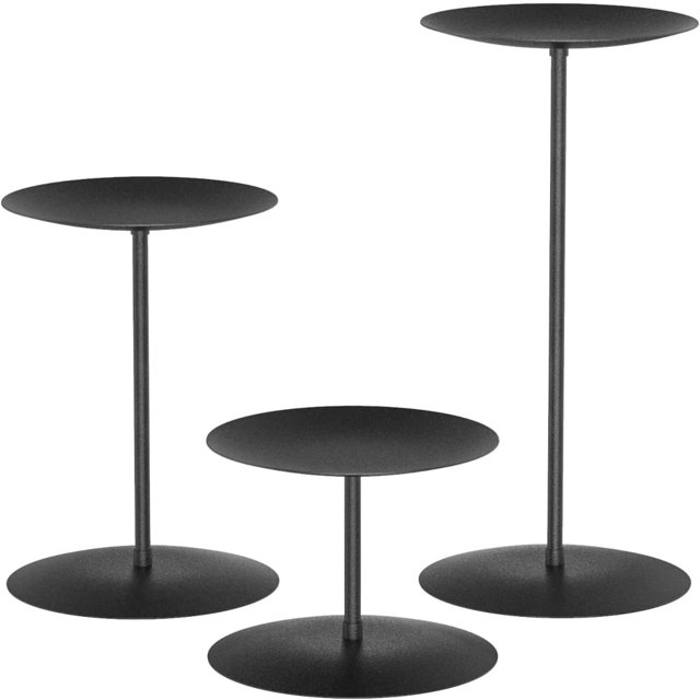 Juego de 3 candelabros de pilar de Halloween, centro de mesa para mesas o chimenea con hierro de metal negro