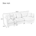 thumbnail image 2 of Harper & Bright Designs L-Shaped Sectional Sofa Set with Curved Chaise and Lounger, 3-Seat Couch with Pillows, Chenille Upholstered Sectional Sofa for Living Room , Grey, 2 of 18