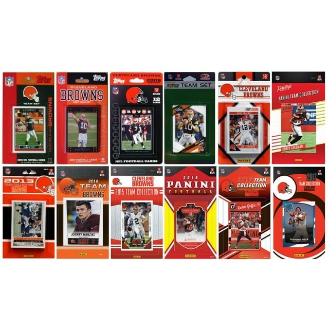 C&I Collectables BROWNS1217TS NFL Cleveland Browns 12 Ensembles d'Équipe de Cartes à Échanger sous Licence Différents