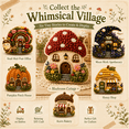 thumbnail image 3 of Whimsical Village 3D Fabric Poke Art Kit, 3D Fabric Embroidery Art Kit for Adults, Cottage Village DIY Poke Craft with No Sew Technique, Handmade Wall Decor Hobby Gift, 3 of 6