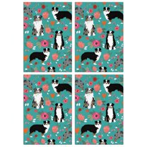 4 Pcs Funny Kitchen Towels,Australian Shepherd Floral Microfiber Dish Towels,Kitchen Tea Towels,Kitchen Towel Set (18" X 26")