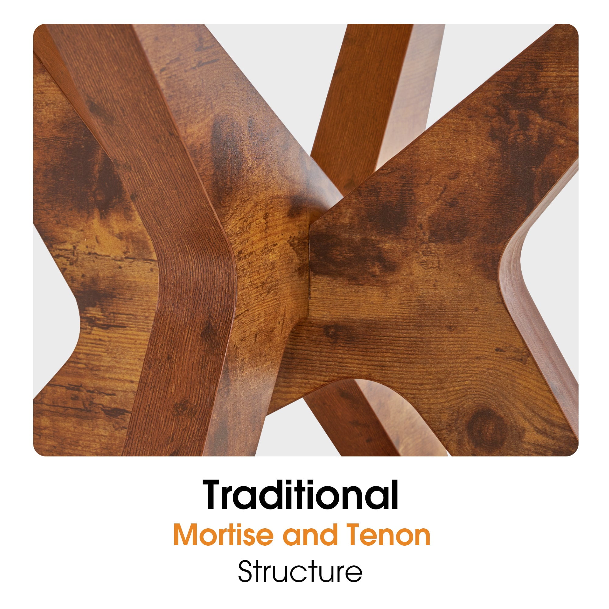 Ivinta 31.5" Round Coffee Table with Tempered Glass Top and Natural Wood Frame for Living Room