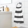 thumbnail image 2 of Minimalist Black and White Stripe Single Pack 100% Cotton Bath Towel (16'' x 28'') Soft, Highly Absorbent, Ideal for Bathroom, Gym, Beach, 2 of 7