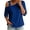 Navy, variant on TGSLY Asymmetric One Shoulder Tops for Women Lightweight Thin V Neck Solid Color Blouses Relaxed Dressy Casual Half Sleeve T-Shirts XL