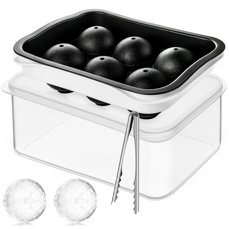 Rechishre Ice Cube Trays & Big Sphere Ice Ball Maker with Lid and Large Square Ice Cube Trays for Whiskey and Cocktails & Bourbon, Reusable and BPA Free Set