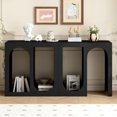 thumbnail image 2 of Black Console Table, Rectangular With Curved Inner, For Living Room, Entrance, Study Area Modular Table Multi-functional Use - Black, Ideal &, 2 of 6