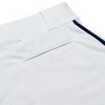 thumbnail image 4 of Triple Crown Open-Bottom Baseball Pants with Braid, Youth X-Large, White with Navy Braid, 4 of 5