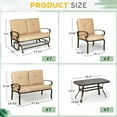 thumbnail image 6 of SUNCROWN 5-Piece Patio Furniture Set Outdoor Metal Conversation Set, Brown, 6 of 10