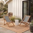 thumbnail image 2 of Safavieh Loren Outdoor Foldable Sling Chair, Set of 2 - Black/White, 2 of 12
