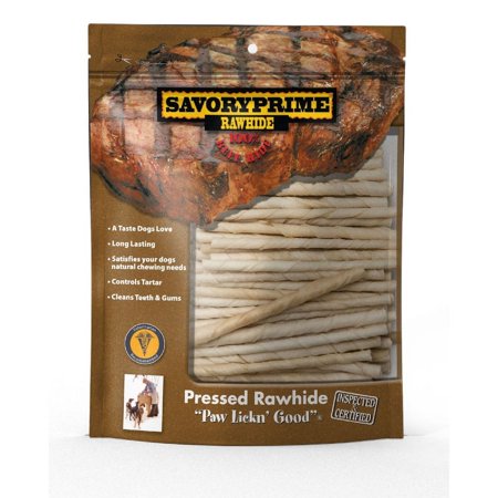 UPC: 0810359000176 | Savory Prime Rawhide Twists 5 in. L 100 pk