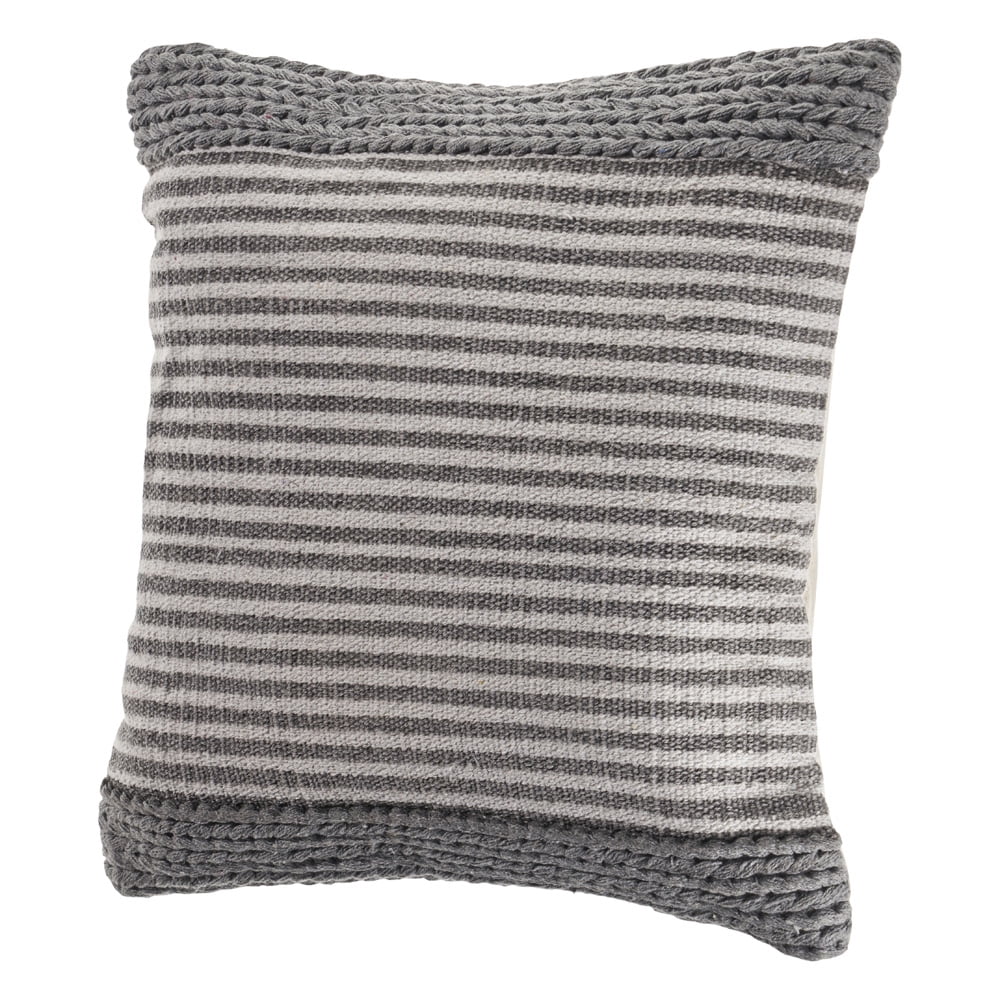 Lr Home Micah 20" x 20" Gray/Ivory Striped Cotton Blend Adult Decorative Throw Pillow