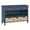 Navy, variant on 3-Tier Wood Console Table with 3 Drawers,Retro Entryway Table Hallway Table with 3 Woven Baskets for Living Room, Hallway, Foyer,Office,Espresso