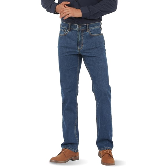 Men's Regular Fit Flex Jeans Comfort Straight Jeans (Light Blue, 40W x 30L)