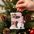 thumbnail image 7 of Acrylic Letter Christmas Ornament Pink Snowman Monogram Hanging Decoration with Initial for Xmas Tree Gift for Friends (3.15In), 7 of 7
