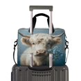 thumbnail image 2 of 16" Laptop Briefcase for Work Travel Laptop Shoulder Bag Carrying Handbag Laptop Case Highland Cow and Blue Flowers, 2 of 8