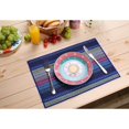thumbnail image 2 of Table à Manger Bleue, 4 Pcs Sets de Table Décoratifs Cousus à la Main, Rectangulaire, 2 of 5