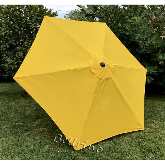 Bellrino Decor 6 Rib Yellow Umbrella Canopy, Fade Resistant