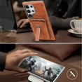 thumbnail image 3 of For Samsung Galaxy S25 Ultra Case with Card Holder Kickstand Leather Texture PC Matte Phone Cover El, 3 of 5