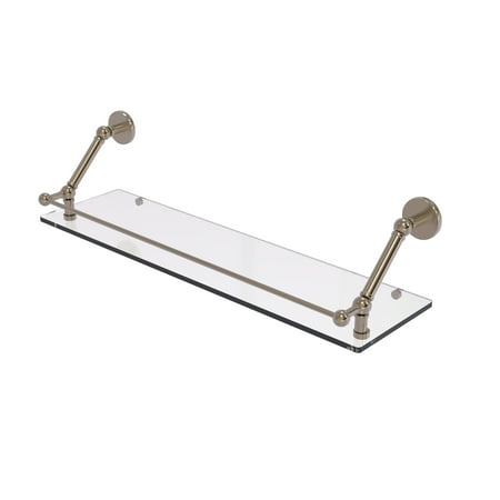 Glass Gallery Rail Shelf - Prestige Skyline 30 Inch Floating Glass Shelf with Gallery Rail