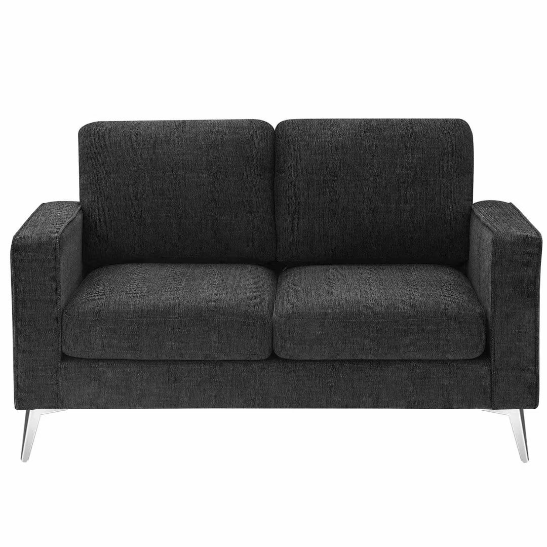 Accent Loveseat Sofa, Modern Chenille Sofa with Metal Legs, 55" W