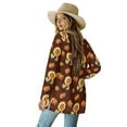 thumbnail image 3 of SCRAWLGOD Sunflower Pumpkins Women's Open Front Cardigan Lightweight Cardigan Sweater Size S Long Sleeve Fall Cardigan Sweaters Stretchable Women Outfits Fall for Thanksgiving, 3 of 7