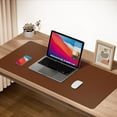 thumbnail image 2 of SHILIU-Leather Desk Mat,Desk Pad,Desktop mat,Waterproof Desk Mat for Desktop, Desk Mat for Keyboard and Mouse,Leather Mouse Pad Protector for Office and Home,30"x 14"(M-Brown), 2 of 4
