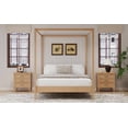 thumbnail image 4 of Euroco Queen Size Canopy Bed, Wood Platform Bed with Four Poster, Natural, 4 of 8