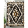 thumbnail image 2 of Retro Pattern Shower Curtain, Brown Black Ethnic Style Weaving Texture Waterproof Shower Curtain Set with 12 Hooks Lightweight Washable Fabric Shower Curtains for Bathroom 60x72 Inches, 2 of 6