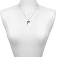 thumbnail image 2 of Delight Jewelry Black Nickeltone Crystal Initial - F - Beaded Border - Silvertone Class of 2026 Delicate Bar Necklace, 18.75", 2 of 4
