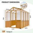 thumbnail image 5 of INTER HUT 6x8 FT Polycarbonate Greenhouse for Outdoor, Walk-in Heavy Duty Greenhouse with Adjustable Vent and Solid Cedar Frame, Natural, 5 of 10