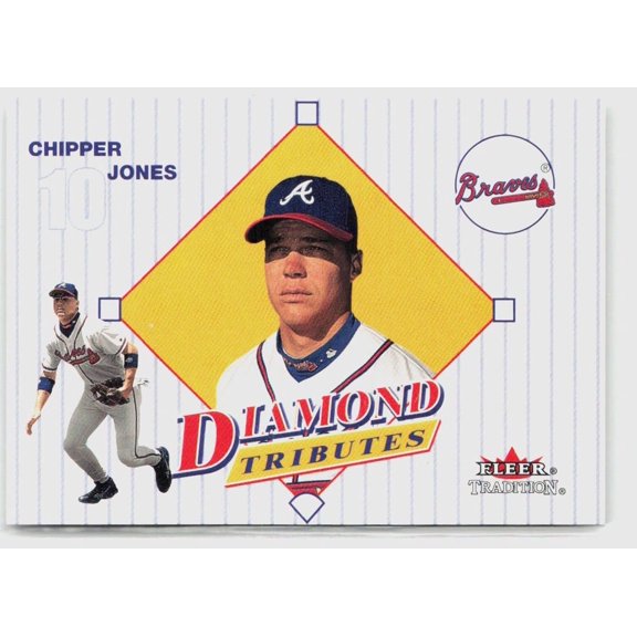 Collectible 2001 Fleer Tradition Diamond Tributes Chipper Jones #10 DT Atlanta Braves Baseball Card Atlanta Braves MLB Baseball Trading Card