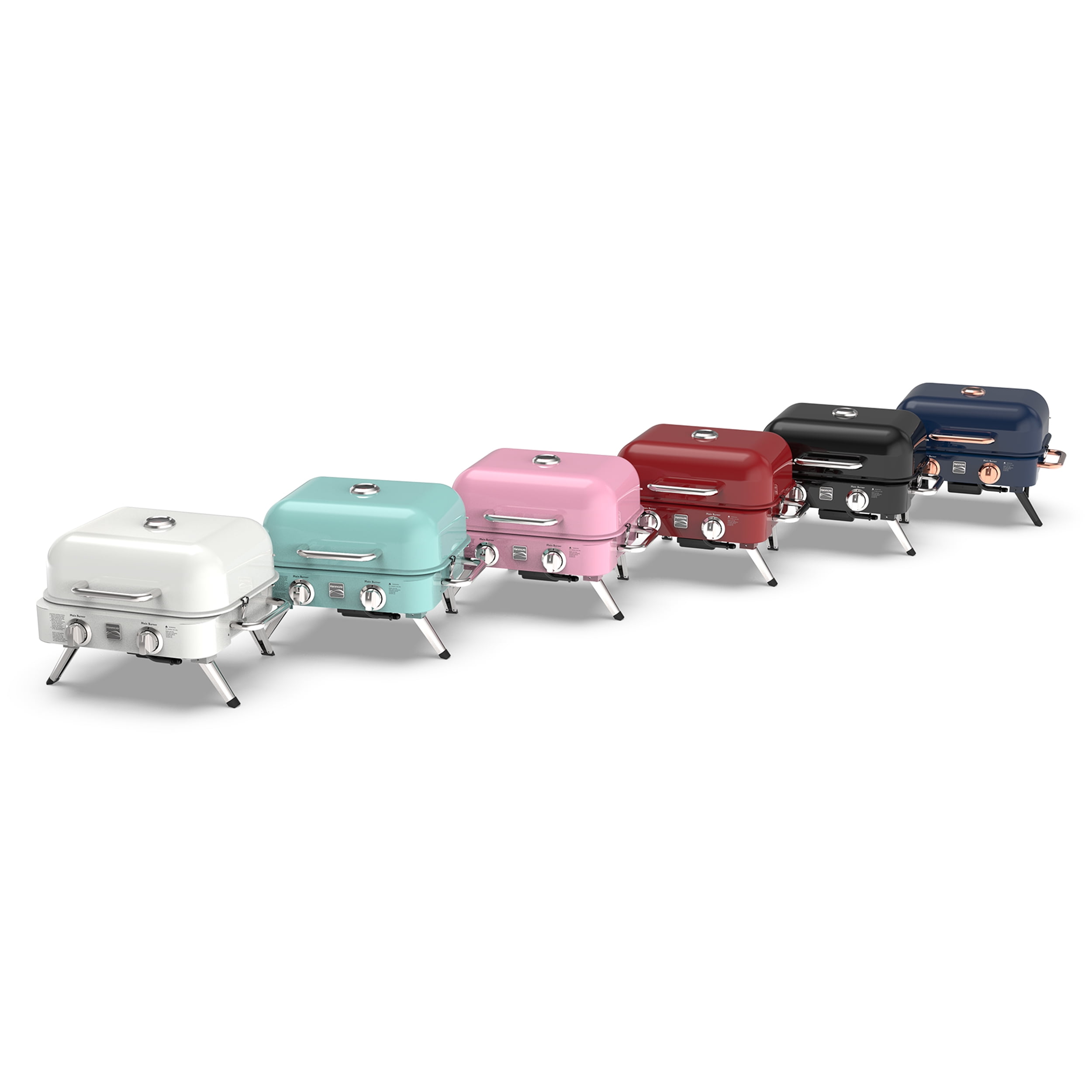 Kenmore 2-Burner Portable Tabletop Retro Gas Grill, Pink