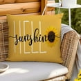 thumbnail image 6 of Spring Summer Decorations Yellow Throw Pillow Covers for Couch,18x18 Pillows Decorative Throw Pillows,Hello Sunshine Square Cushion Case for Bedroom Sunflower Farmhouse Decor Polyester Linen, 6 of 6