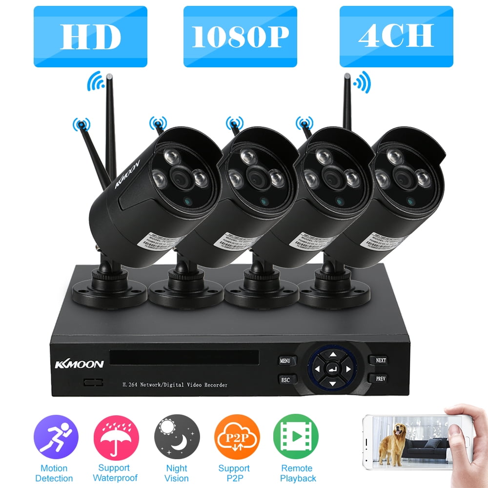 KKmoon 4CH 1080P DVR Video Recorder 4pcs 1080P Bullet CCTV Camera CCTV Kit H.264