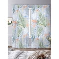 thumbnail image 4 of Summer Marine Life Sheer Curtains 108 Inch Long 2 Panels, Blue Starfish Coral Shell Light Filtering Rod Pocket Curtains, Sheer Voile Drapes for Living Room Bedroom, 52"x108", 4 of 8