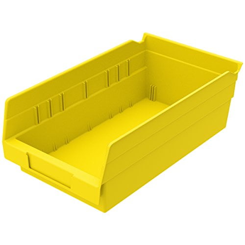 Akro-Mils 30130 Plastic Nesting Shelf Bin Box, (12-Inch x 6-1/2-Inch x 4-Inch), Yellow, (12-Pack)