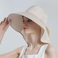 thumbnail image 4 of Uooqdmx Sun Hats for Women, Beach Hats for Women, Sun Protection Hat, Women Sun Hat Wide Brim Beach Hat How Irregular Wear Ponytail Summer Hats, Summer Essentials, Beige One Size, 4 of 4