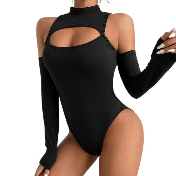 Sexy Cutout Sleeveless/Long Sleeve Bodysuit for Women 
