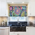thumbnail image 6 of Coolnut Paisley Floral Kitchen Curtains 2 Panels, UV Protected Tier Curtains Half Window Curtains Kitchen Tiers for Guest Room Bathroom Sink Laundry Room Basement,36 x 27 Inch, 6 of 6