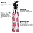 thumbnail image 3 of Yayeee 33oz Insulated Water Bottle Double Wall Stainless Steel with Flip Straw Lid, Cartoon Strawberry, 3 of 7