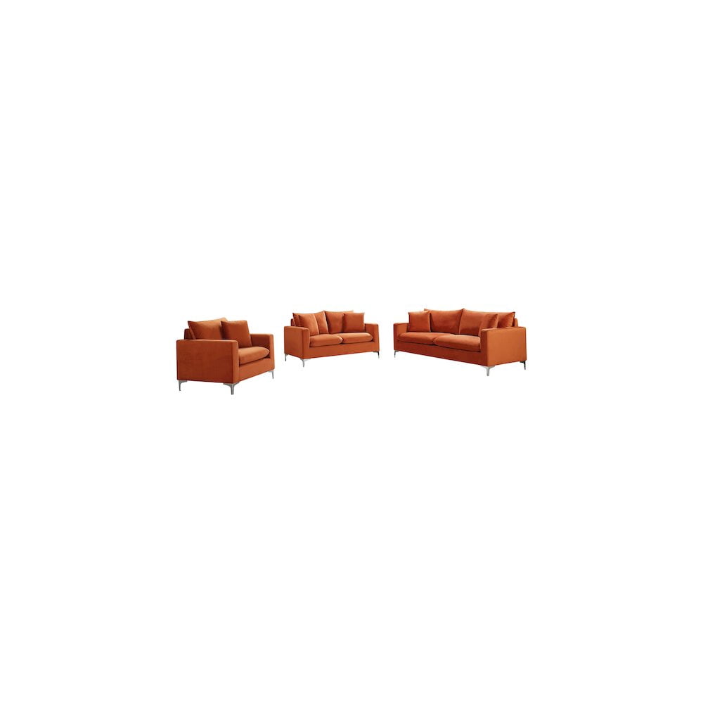Meridian Furniture Naomi Cognac Velvet Loveseat