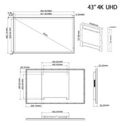Elecsung 43 inch Frameless Smart Mirror TV 4K Waterproof for Bathroom webOS WiFi Bluetooth ATSC DTV Tuner for Hotel SPA