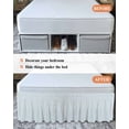 thumbnail image 7 of Blue Striped Wrap Around Bed Skirts for Queen Bed 18" Drop, Bed Skirt with Adjustable Elastic Belt Dust Ruffle Bed Valance for Bedroom Hotel Luxury Blue White Stripes Farmhouse Bed Frame Cover, 7 of 7