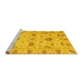 thumbnail image 2 of Ahgly Company Machine Washable Indoor Square Oriental Yellow Traditional Area Rugs, 4' Square, 2 of 4