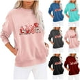 thumbnail image 3 of Valentine's Day Sweatshirt for Women Long Sleeve Crew Neck Casual Pullover Tops with Pockets Graphic Printed Cute Shirt(Blue,2XL), 3 of 3