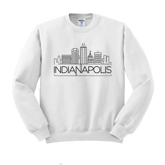 Skyline Indianapolis Indiana Sweatshirt Unisex Large White