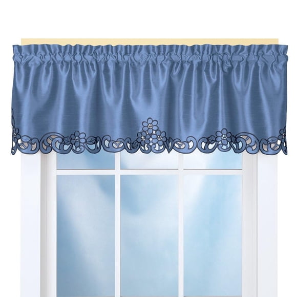 Window Valance Collections Etc Elegance Scroll Blue 148 x 33 cm