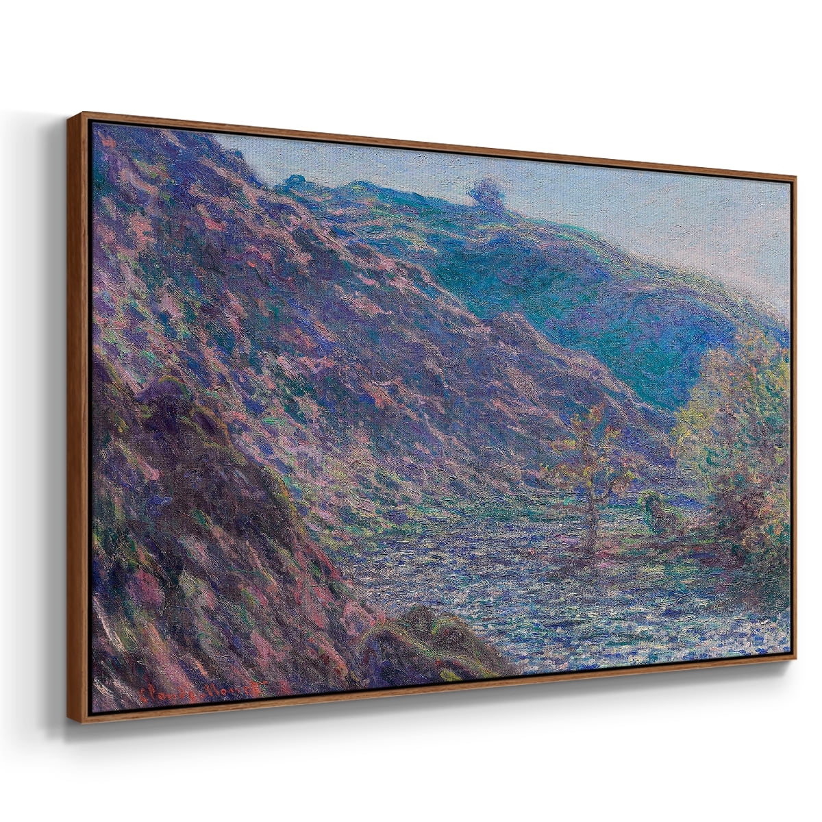 Vintage Landscape-CLIX By Wexford Home Framed in Walnut Wood Gallery Wrapped Canvas 27 in. x 41 in.