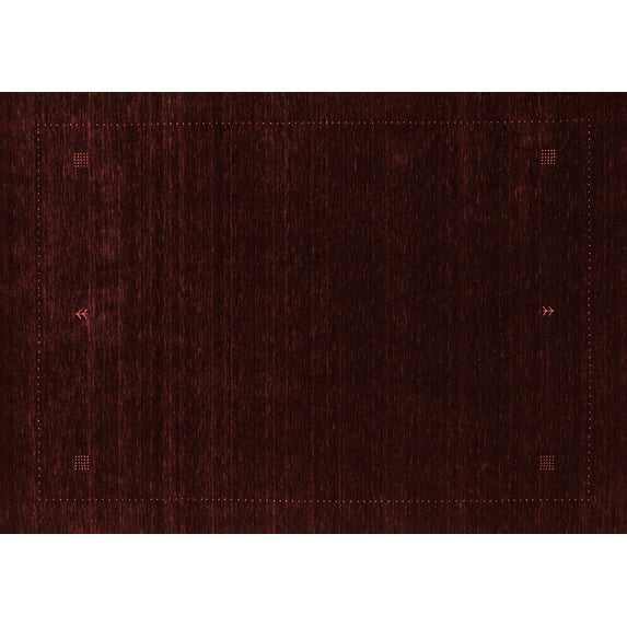 Ahgly Company Indoor Rectangle Abstract Red Contemporary Area Rugs, 5' x 8'