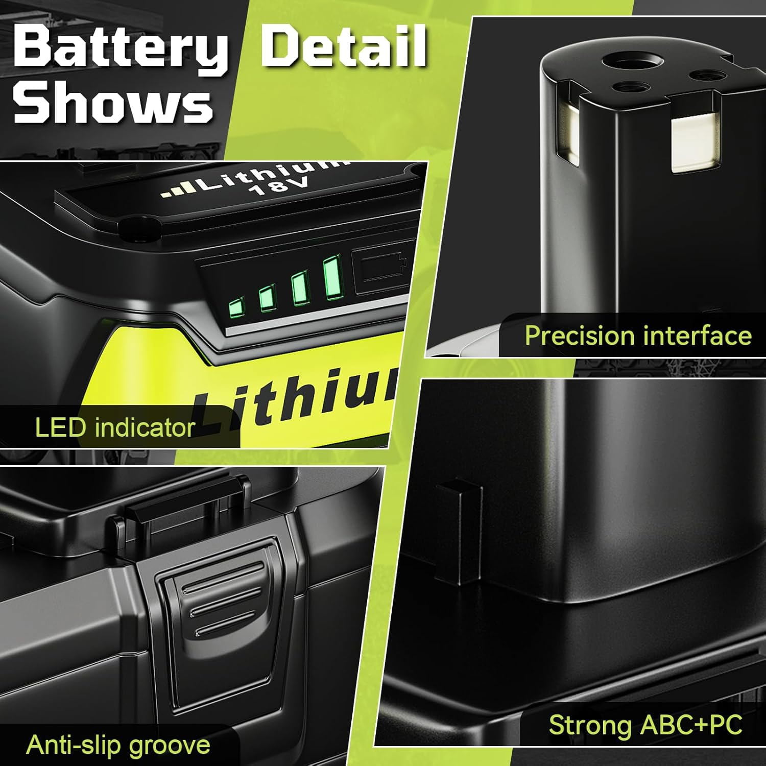 P108 8.0Ah Replacement for Ryobi 18 Volt Lithium ion Batteries for Ryobi One 18V Cordless Tools P108 P107 P102